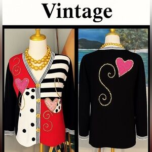 ❤️VTG Jack B. Quick Beaded Button Up Cardigan, Excellent Condition, Size Large